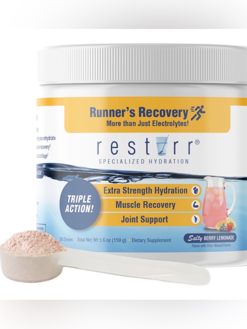 Restorr Runner's Recovery Salty Berry Lemonade Hydration Powder